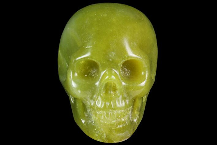 Realistic, Polished Jade (Nephrite) Skull #116441